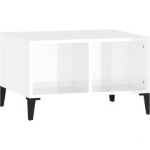 VidaXL Table basse Blanc brillant 60x50x36,5 cm Bois d'ingénierie