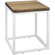 S.d.s - Table basse - Chevet Icub. Style industriel vintage 40x40x48 cm Blanc - Blanc