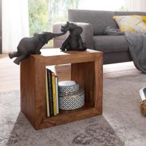 13casa - Table basse cube 44x44 cm en bois de sheesham massif