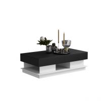 Ekasn - Table Basse d'appoint Noir Moderne avec Tiroir