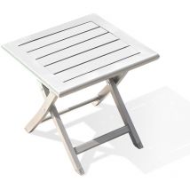 Alumob - marius - Table basse de jardin pliante en aluminium blanc - city garden