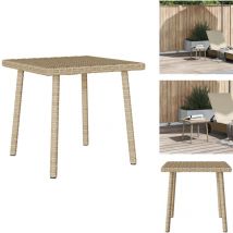 Table basse de jardin rectangulaire beige 40x40x37 cm rotin - Table Basse De Jardin - Tables Basses De Jardin - Table Basse Extérieure - Table Basse