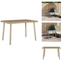 Table basse de jardin rectangulaire beige 60x40x37 cm rotin - Table Basse De Jardin - Tables Basses De Jardin - Table Basse Extérieure - Table Basse
