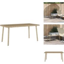 Table basse de jardin rectangulaire beige 80x40x37 cm rotin - Table Basse De Jardin - Tables Basses De Jardin - Table Basse Extérieure - Table Basse