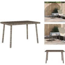 Table basse de jardin rectangulaire gris 60x40x37 cm rotin - Table Basse De Jardin - Tables Basses De Jardin - Table Basse Extérieure - Table Basse
