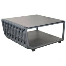 Table basse de jardin rectangulaire Hug alu tresse/veree+ceramique - anthracite - Proloisirs