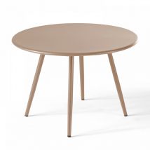 Table basse de jardin ronde en métal taupe 50 cm - Palavas
