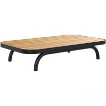 Rendez-vous Déco - Table basse de jardin en bois d'acacia et pieds en métal noir - samba