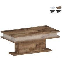 Table basse design moderne 100x55cm Lumière led Little Big - bois neutre