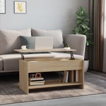 Table Basse De Salon Élégante,table Canapé Chêne Sonoma 102x50x52,5 Cm Bois D'Ingénierie -fr57308