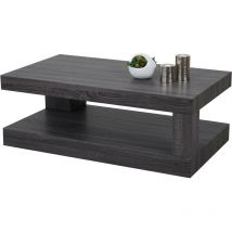 Jamais utilisé] Table basse de salon HHG 394, structure 3D mvg 40x110x60cm, aspect chêne noir