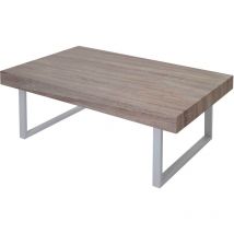 HHG - Table basse de salon Kos T576, mvg 40x110x60cm, chêne, pieds métalliques clairs