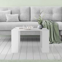 Ml-design - Table Basse de Salon 65x65x40 cm, Panneau de Particules Blanc, Pieds Traîneau, Table de Salon Carré, Robuste, Table d'Appoint pour