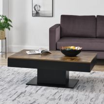 [en.casa] - Table Basse de Salon Lünen 40 x 110 x 60 cm Effet Bois Noir
