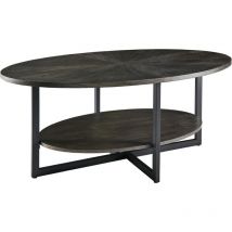 Bluedeer - Table Basse de Salon, Table de canapé Ovale, Table Basse à 2 étages,Table a Café Bas