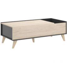 Mobimarket - Table basse relevable kolyma - 1 niche - Coloris : Chêne & Anthracite