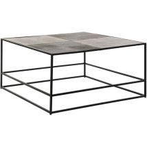 Table Café Aluminium 80X80X41 Porté Doré