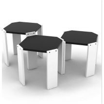 Toscohome - Table basse empilable de 44,5 cm blanche et noire - Nido Hansel