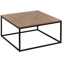 Table basse en bois et métal chevrons