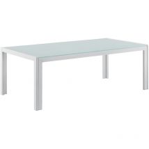 Table basse de jardin Lerum en verre 100 x 50 x 35 cm blanc [casa.pro]