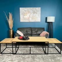 Pier Import - Table basse gigogne en bois de chêne huilé (lot de 3) cologne