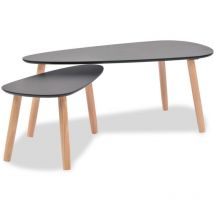 Lexlife - Table basse gigogne 100 x 50 x 40 cm - Style scandinave - Noir