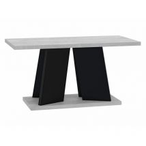 Mobilier1 - Table basse Goodyear 108, Gris + Noir, 60x70x110cm, Diamètre: 0, Stratifié, Angulaire