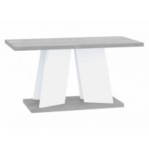 Mobilier1 - Table basse Goodyear 108, Gris + Blanc, 60x70x110cm, Diamètre: 0, Stratifié, Angulaire