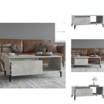 Vidaxl - Table basse Gris béton 90x50x36,5 cm Bois d'ingénierie - Table Basse Industrielle - Table Basse Rangement - Table Basse Design - Meuble