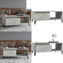 Vidaxl - Table basse Gris béton 90x50x36,5 cm Bois d'ingénierie - Table Basse Industrielle - Table Basse Rangement - Table Basse Design - Meuble