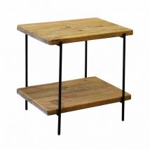 Homeness - Table basse intérieure ou extérieure avec salon avec métal et structure en bois en bois en pin