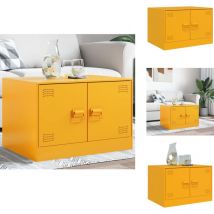 Vidaxl - Table basse Jaune moutarde 67x50x44 cm acier - Table Basse - Table D'appoint - Meubles Salon - Mobilier Moderne - Table Couleur Jaune