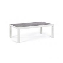 Bizzotto - Table d'extérieur en aluminium blanc kledi lunar 120x70x h43 cm