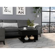 Tuhome Concept - Table basse Luanda, avec roulettes Noir