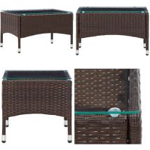 Vidaxl - Table basse Marron 60x40x36 cm Résine tressée - Table Basse Jardin - Mobilier Extérieur - Table Resina Tressée - Table Patio - Décoration
