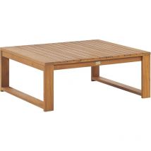 Table Basse Moderne en Bois d'Acacia 90 x 75 cm pour Ensemble de Jardin Bois Clair Timor ii