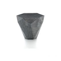 Table basse moderne en pierre grise, 60x60x50 cm