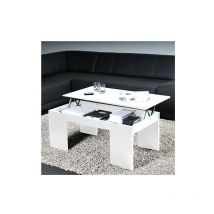 Le Quai Des Affaires - Table basse plateau relevable newton 100x50cm / Blanc/ 100x50x43 cm