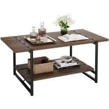 Lunsy - Table Basse, Noyer Noir, 104x55x76 cm