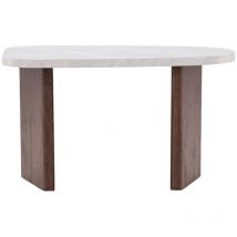 Table basse organique effet marbre 70x45cm - Gris clair - Gronvik