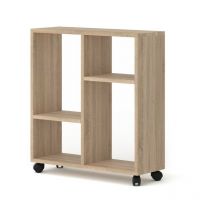 Table basse Organisateur 60x20x65cm(LxPxH)TRASCO 2 Sonoma sur roulettes design moderne