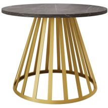 Mobilier1 - Table basse Oswego 130, Marbre noir, 45x0x0cm, Diamètre: 58, Stratifié, Rond
