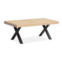 Table basse pieds en croix métal Nice