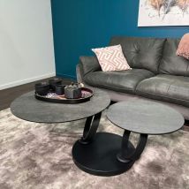 Pier Import - Table basse pivotante en céramique anthracite lombardie