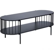 Table Basse pour Téléviseur Mid-Century Moderne 119 x 40 cm Noir Oreana