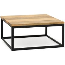 Table basse Preston en bois de trois couleurs. Noir 80x80x38cm.