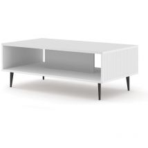 Bim Furniture - Table basse Ravenna b 90x60 fraisé blanc mat + pieds
