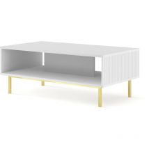 Bim Furniture - Table basse Ravenna b 90x60 fraisé blanc mat + cadre