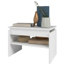 Table Basse Rectangle 2 Niches Blanche 54 cm