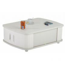 Table Basse Rectangle 80 cm Blanche - Coloris: Blanc